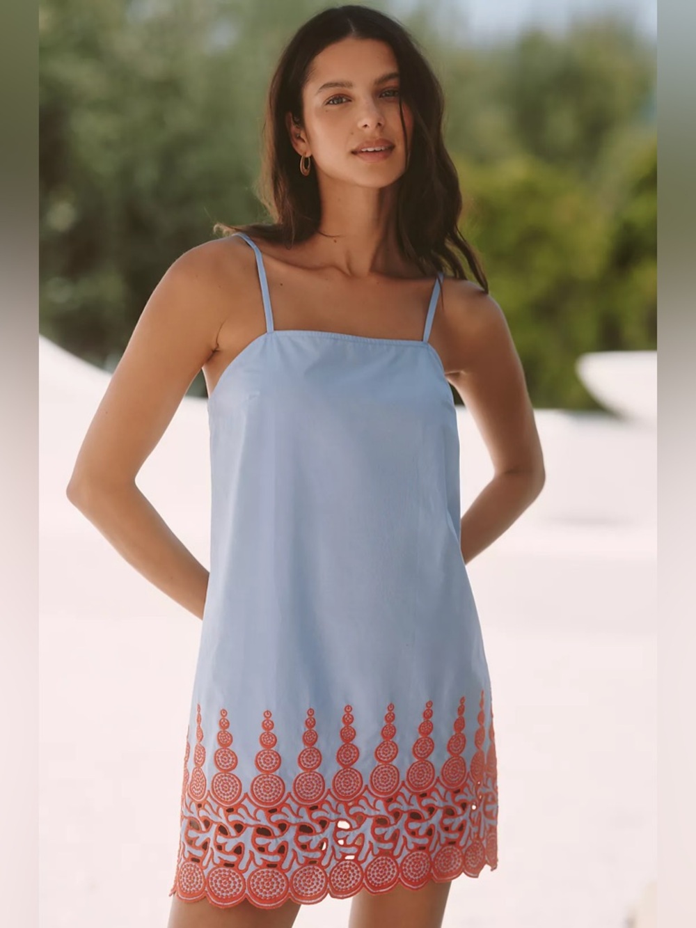 NWT Anthropologie Celandine Coral Reef Sleeveless Mini Shift Dress Size M